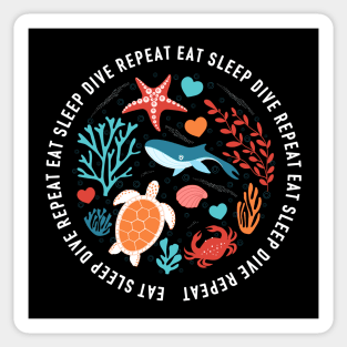 eat sleep scuba dive repeat Sticker